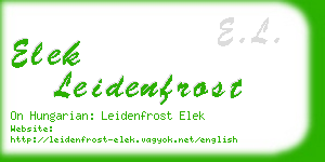 elek leidenfrost business card